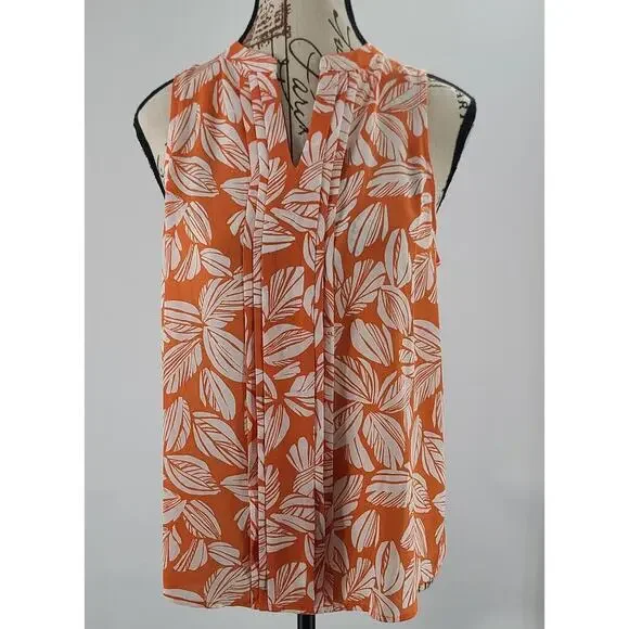 41 Hawthorn Stitch Fix tropical print orange tank size small Resort wear office - Picture 2 of 7